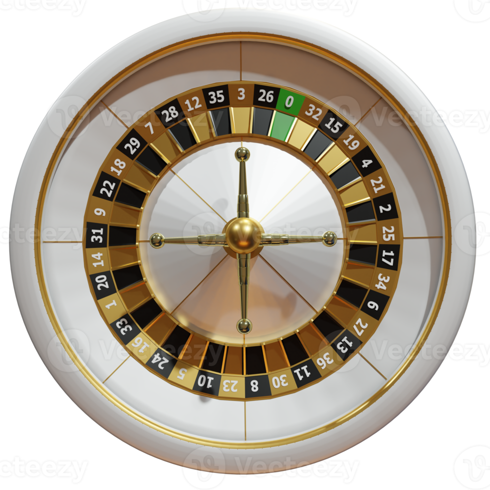 White Roulette Casino 3D Design Elements png