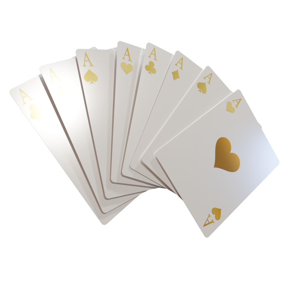 Casino White Card 3D Design Elements png