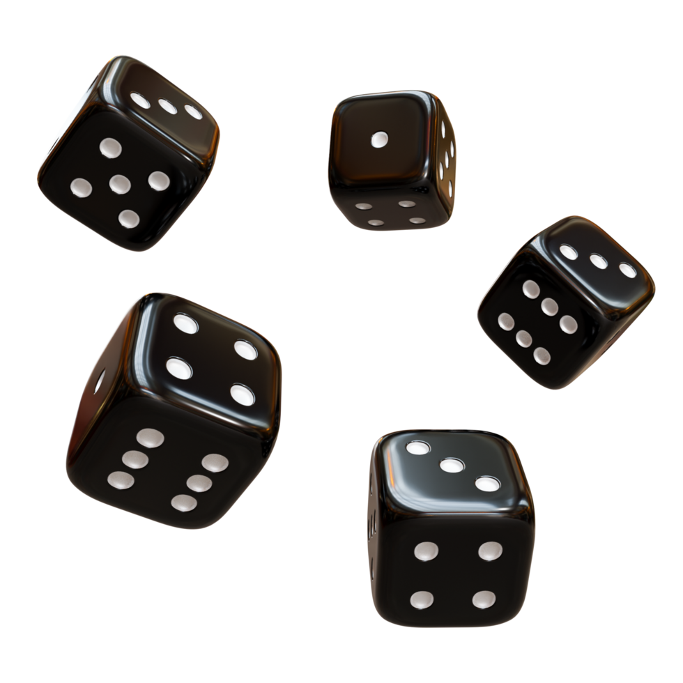 Black Dice Casino 3D Design Elements png
