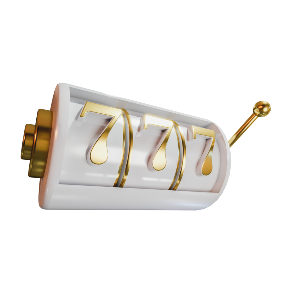 elementos de design 3d de cassino de ouro branco 777 png