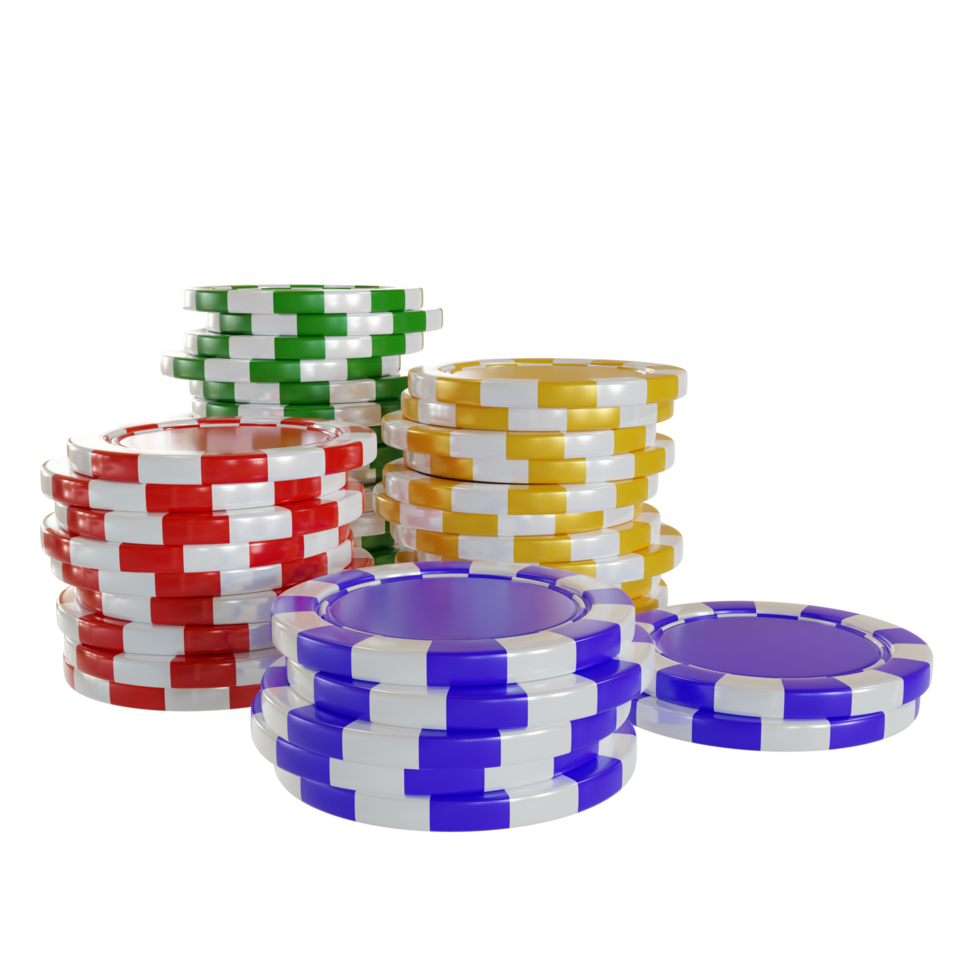 elementi di design 3d di composizione di fiches del casinò png