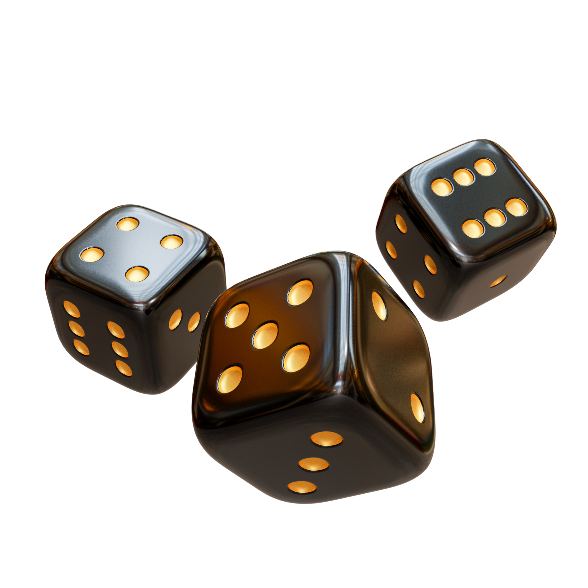 Casino Black Gold Dice 3D Design Elements 8854544 PNG