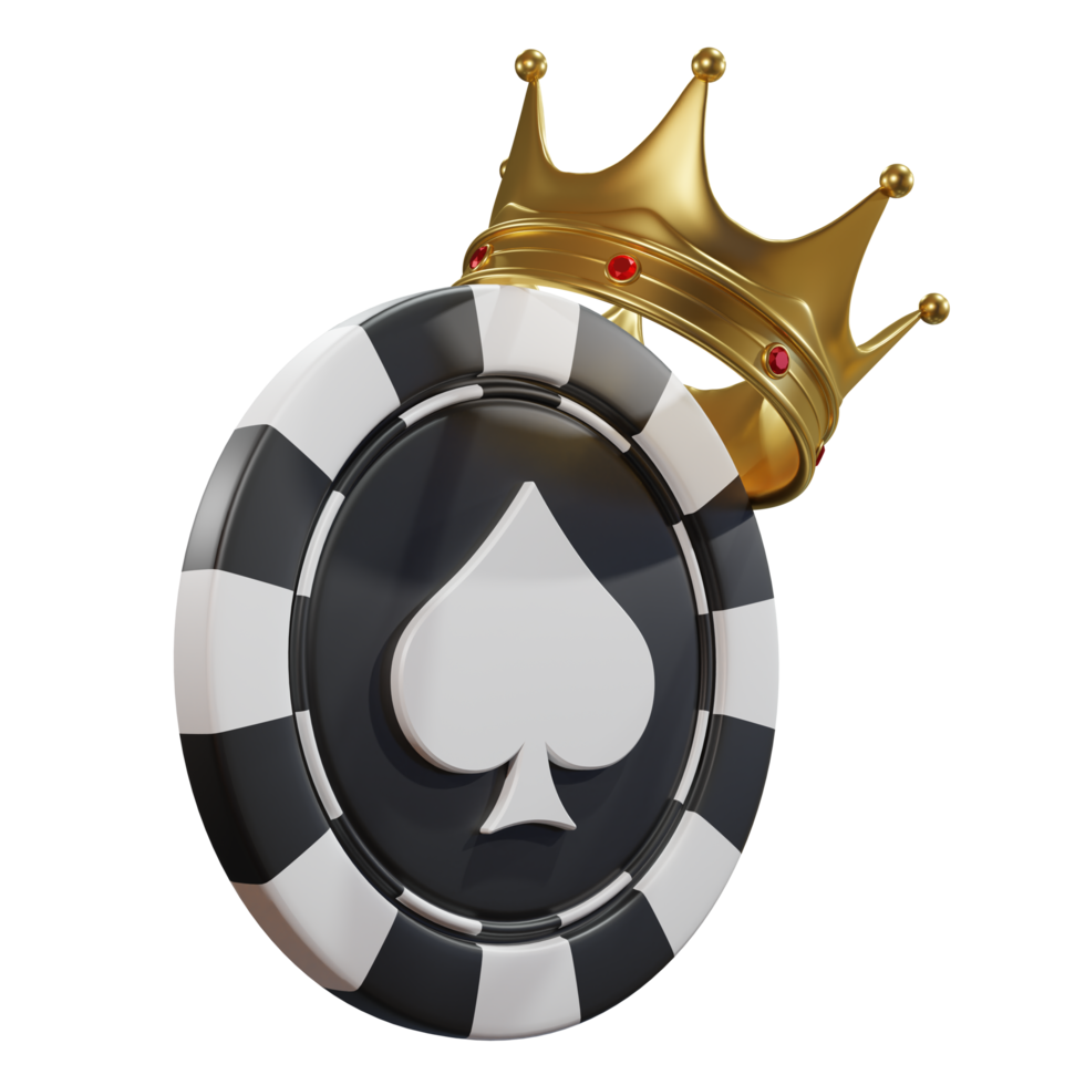 Casino Chip with Crown 3D Design Elements png