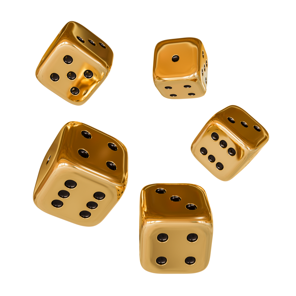 elementi di design 3d in oro nero del casinò png