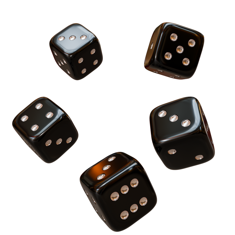 Casino Black Dice 3D Design Elements png