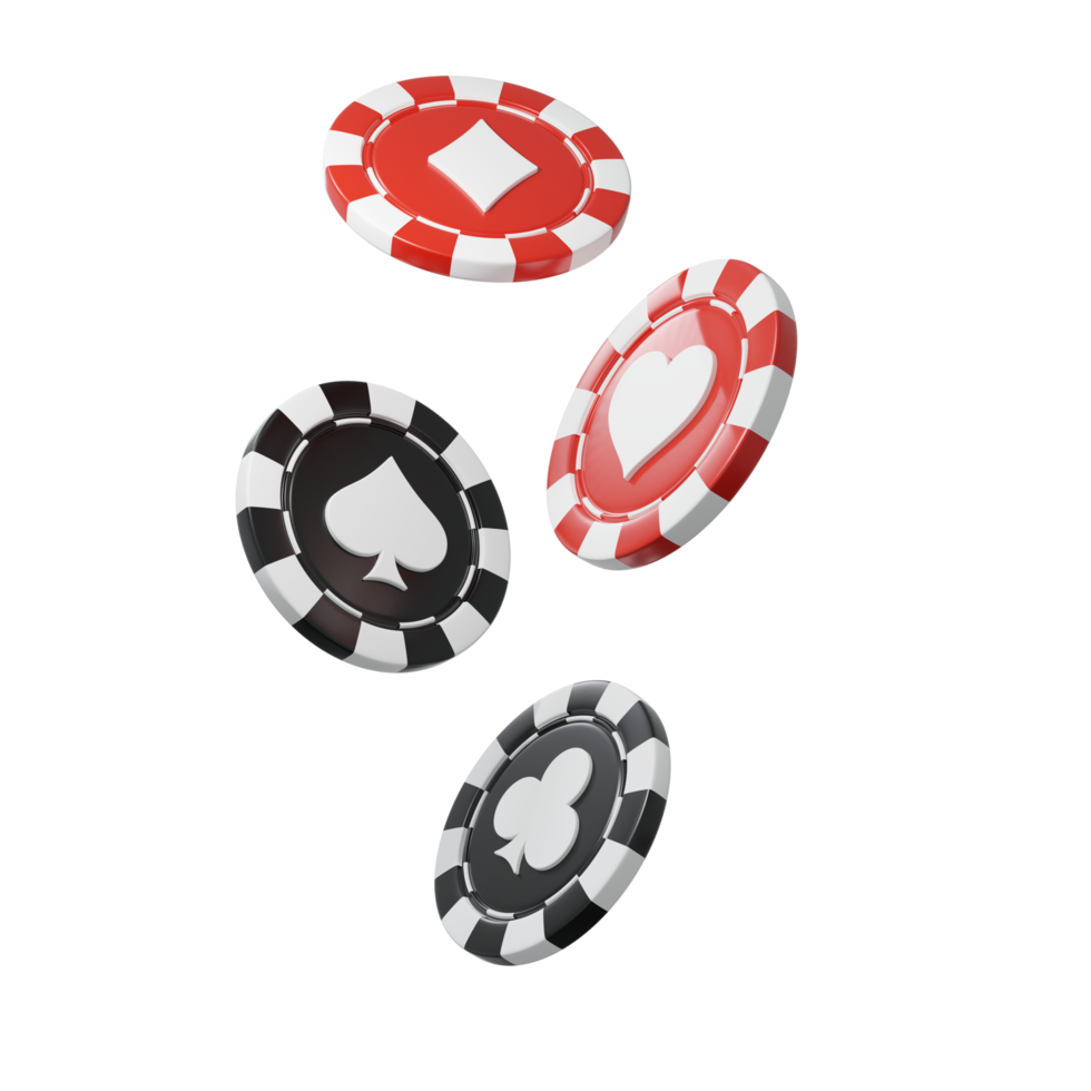 elementos de design 3d de composição de fichas de cassino png