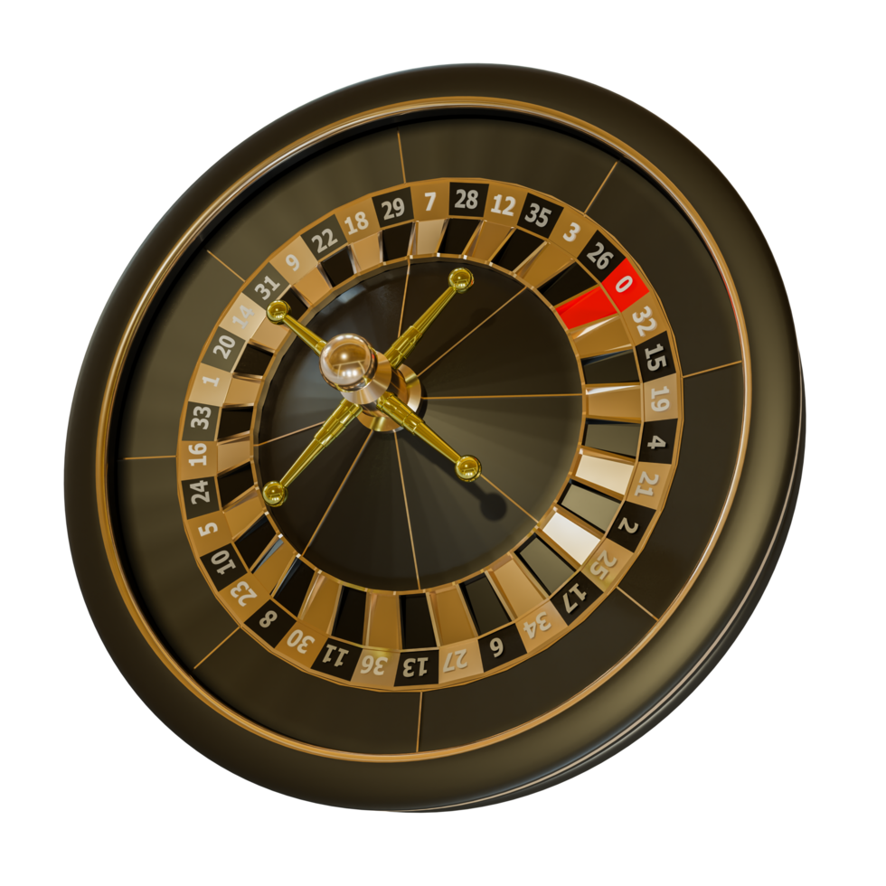 svart guld roulette casino 3d designelement png