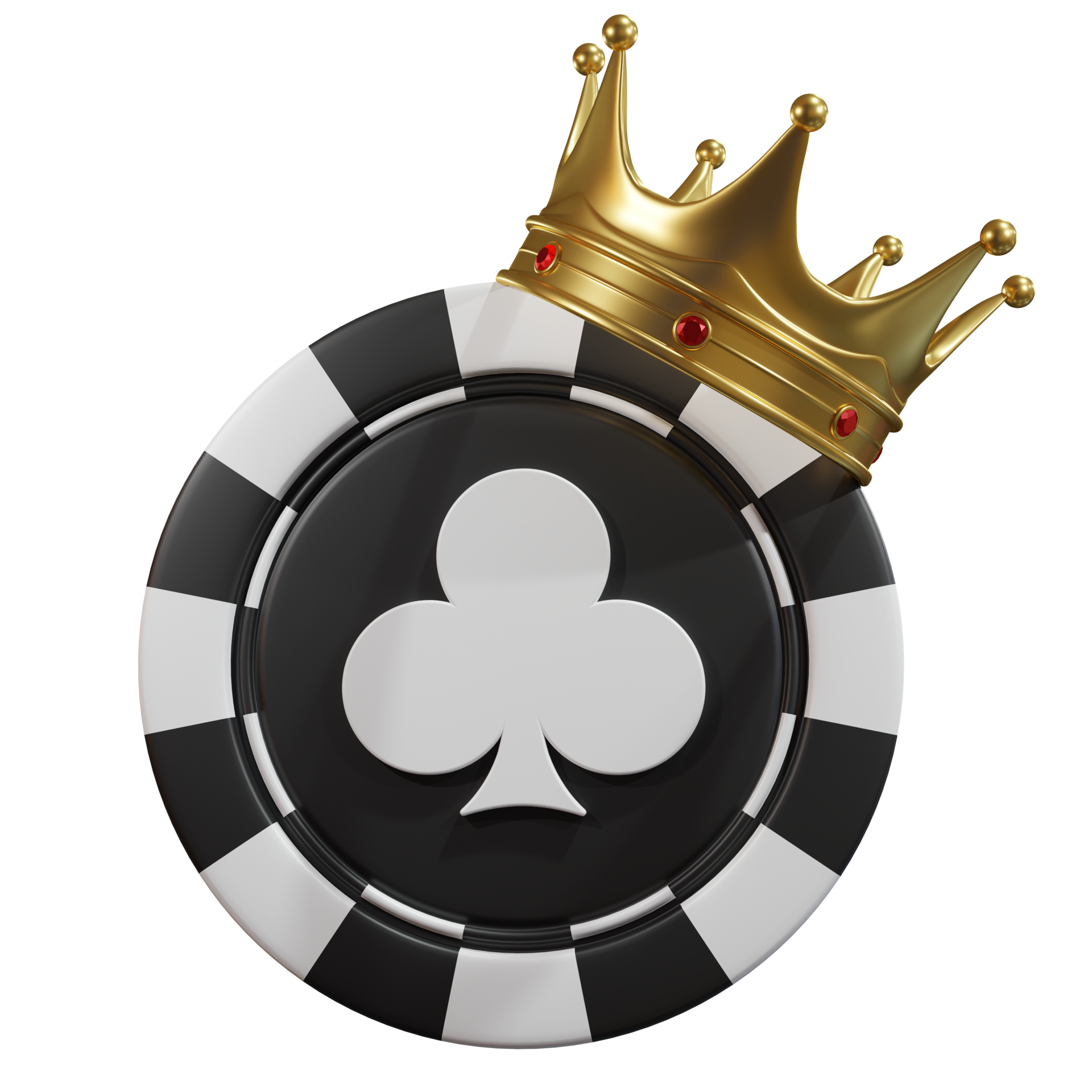 Casino club Chip with crown 3D Design Elements 8854566 PNG
