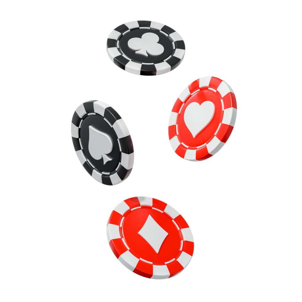 composición de fichas de casino elementos de diseño 3d png