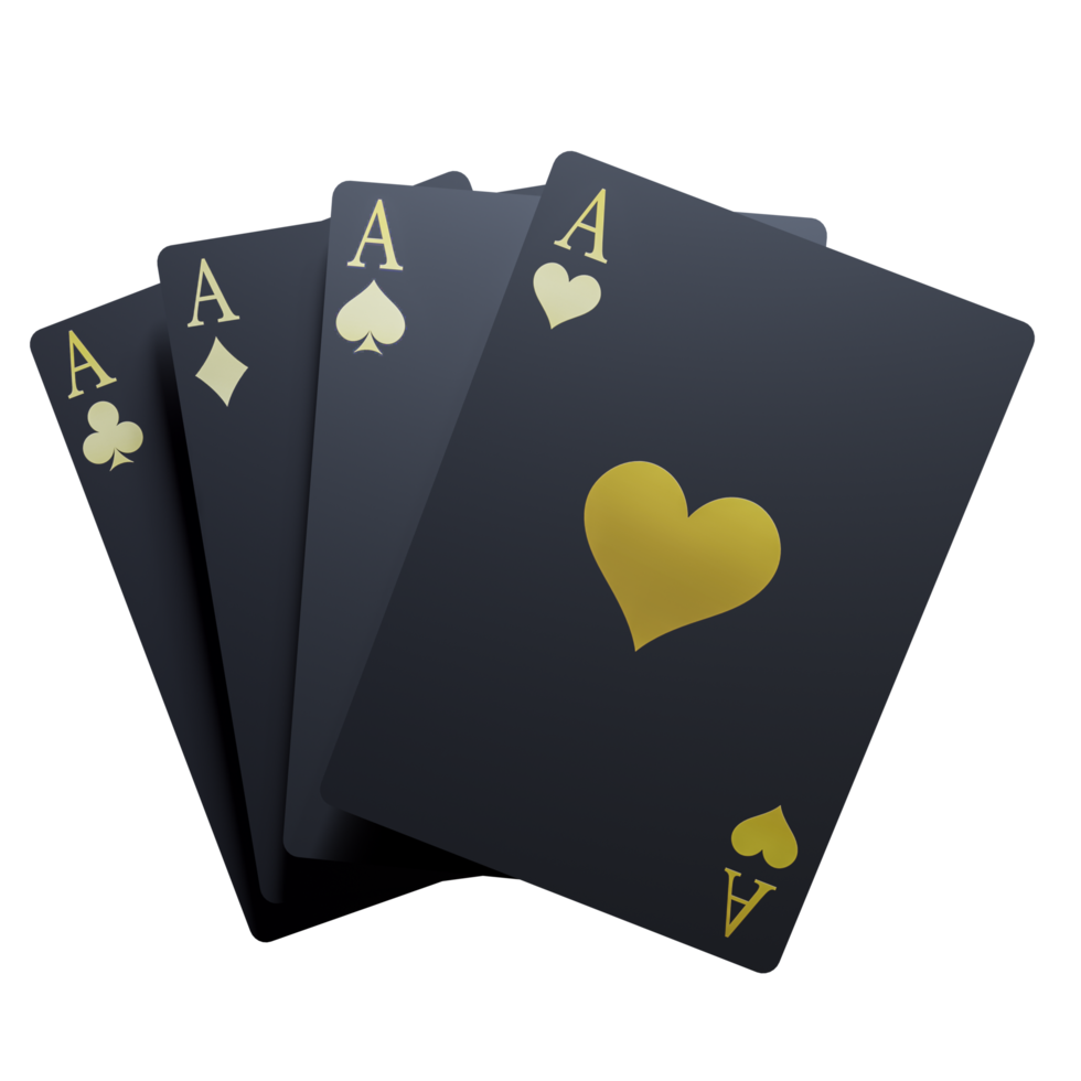 Casino Black Gold Card 3D Design Elements png