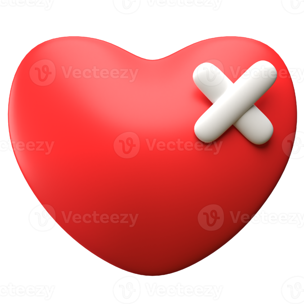 Wounded Heart 3d Illustration png