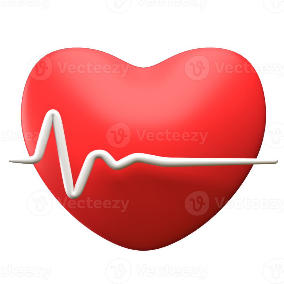 ilustração 3d de baixa frequência cardíaca png