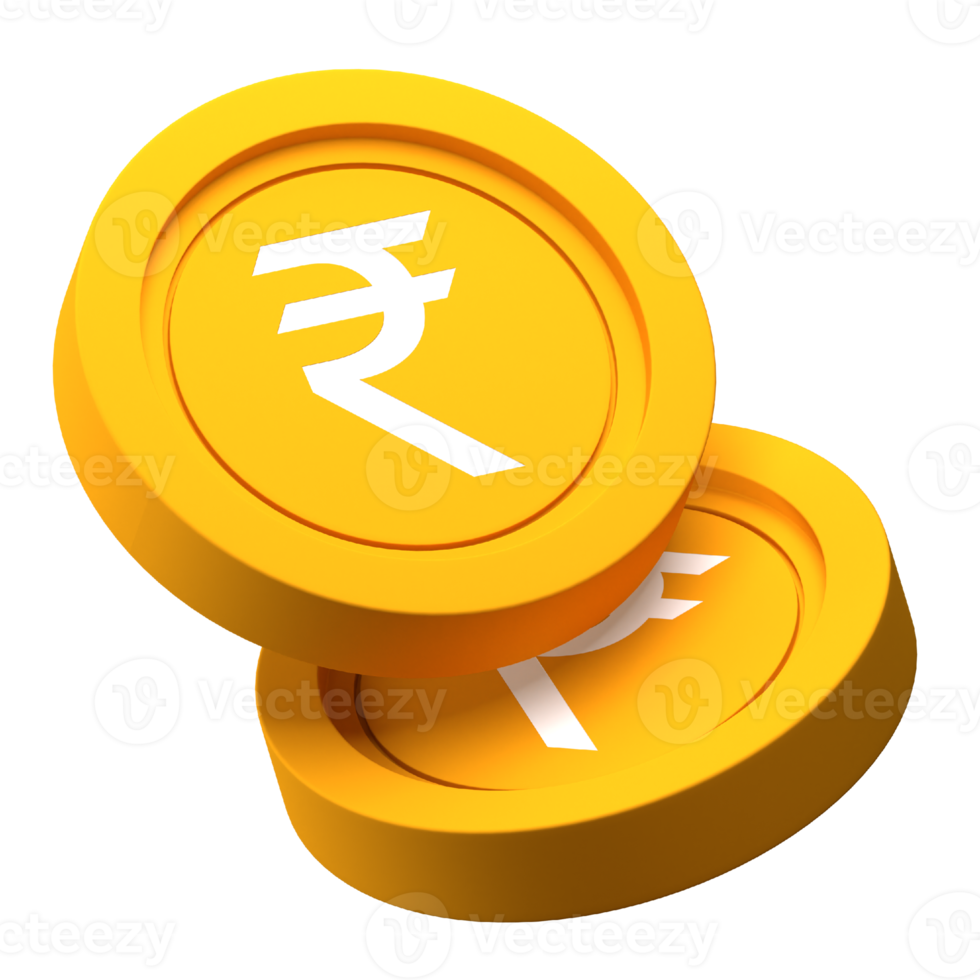 moneda de rupia icono 3d para finanzas o ilustración de negocios png
