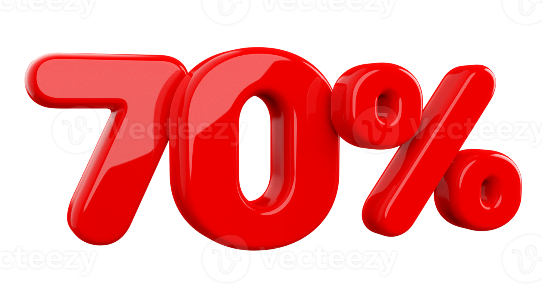 venta 70 por ciento rojo elemento 3d png