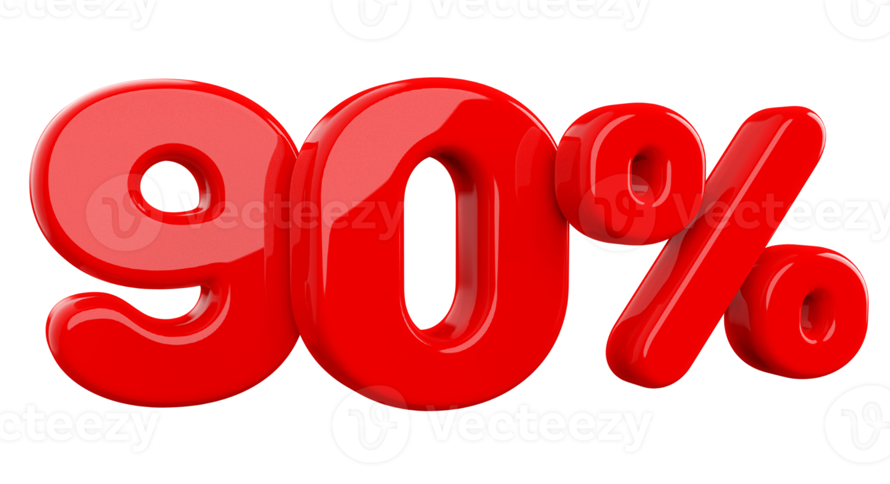 vendita 90 percento elemento 3d rosso png