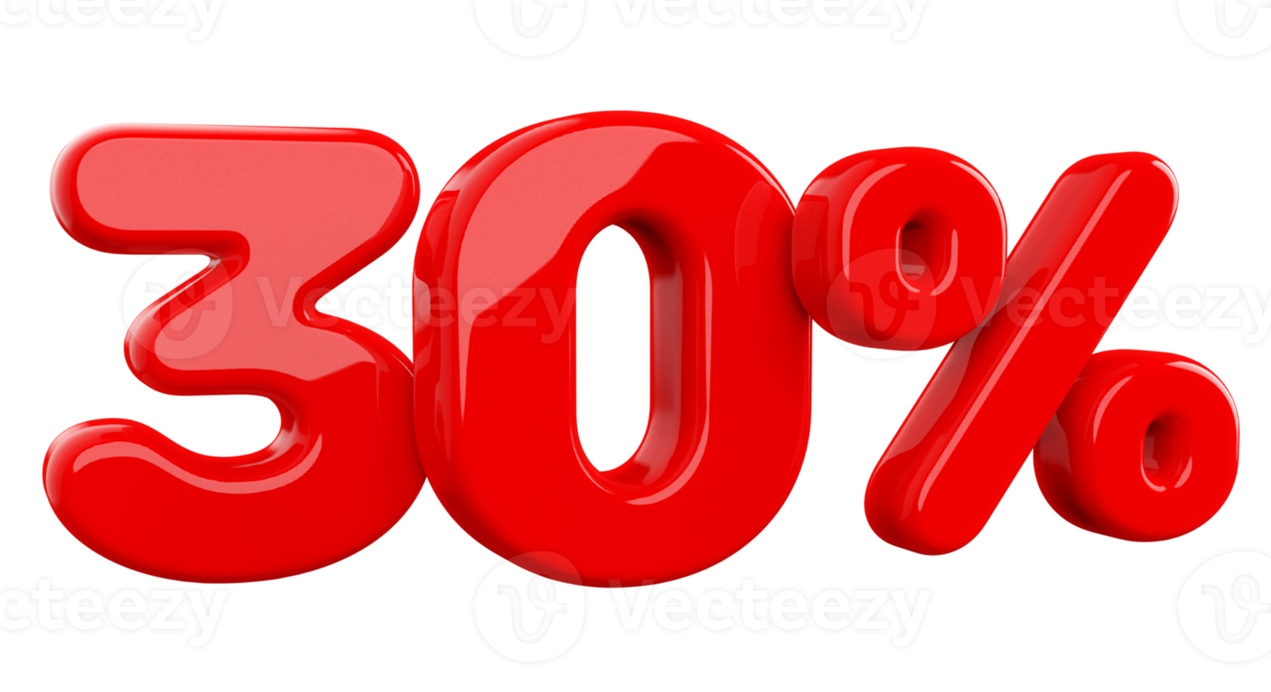 venta 30 por ciento rojo elemento 3d png