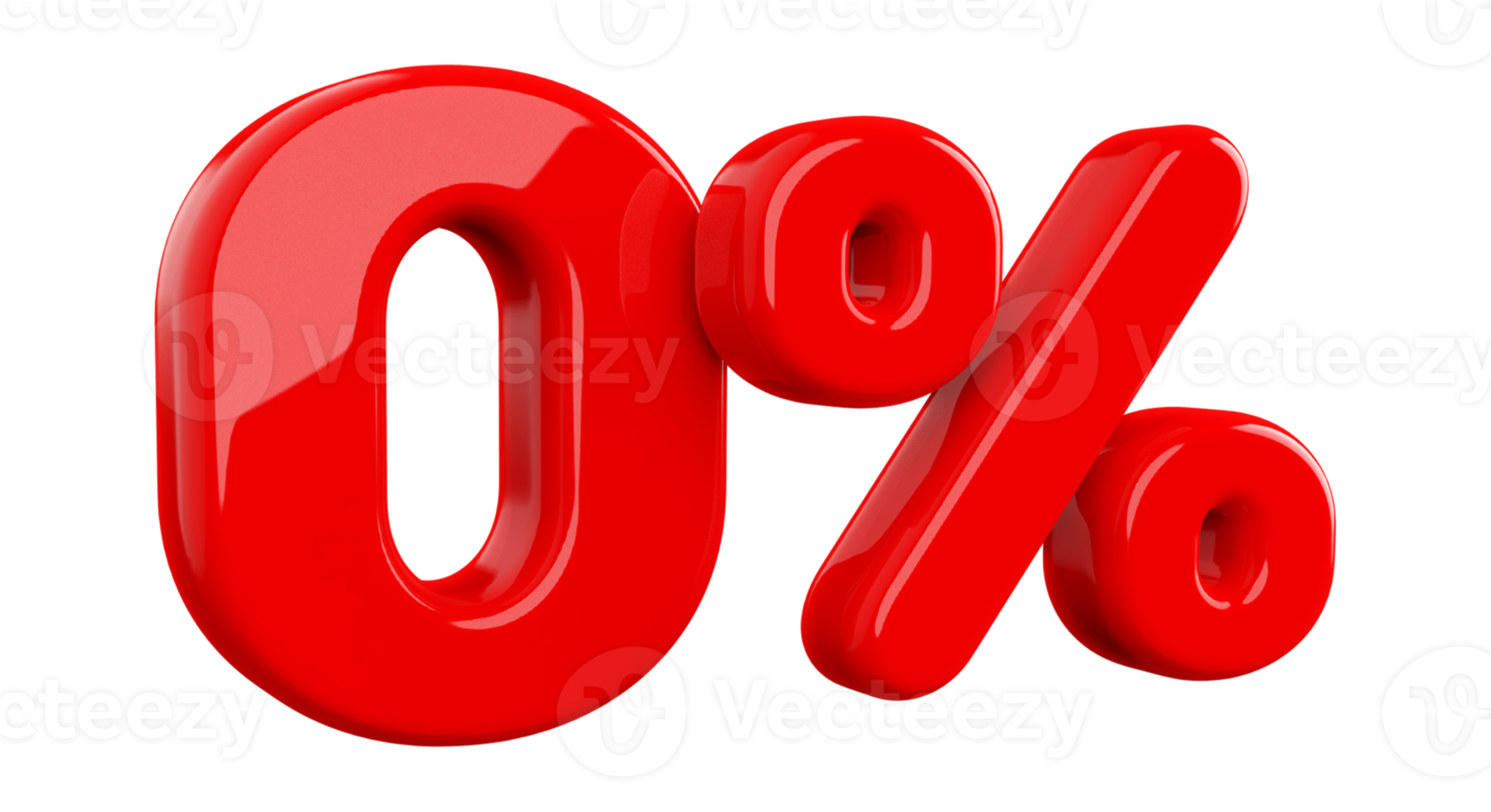 Verkauf 0 Prozent rotes 3D-Element png