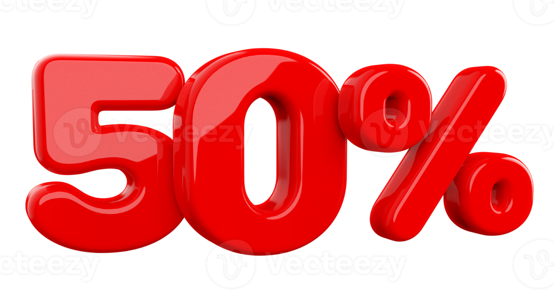 venta 50 por ciento rojo elemento 3d png