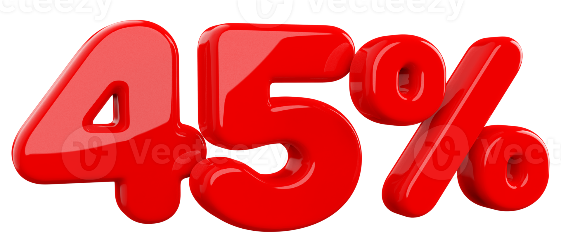 Sale 45 Percent Red 3D png
