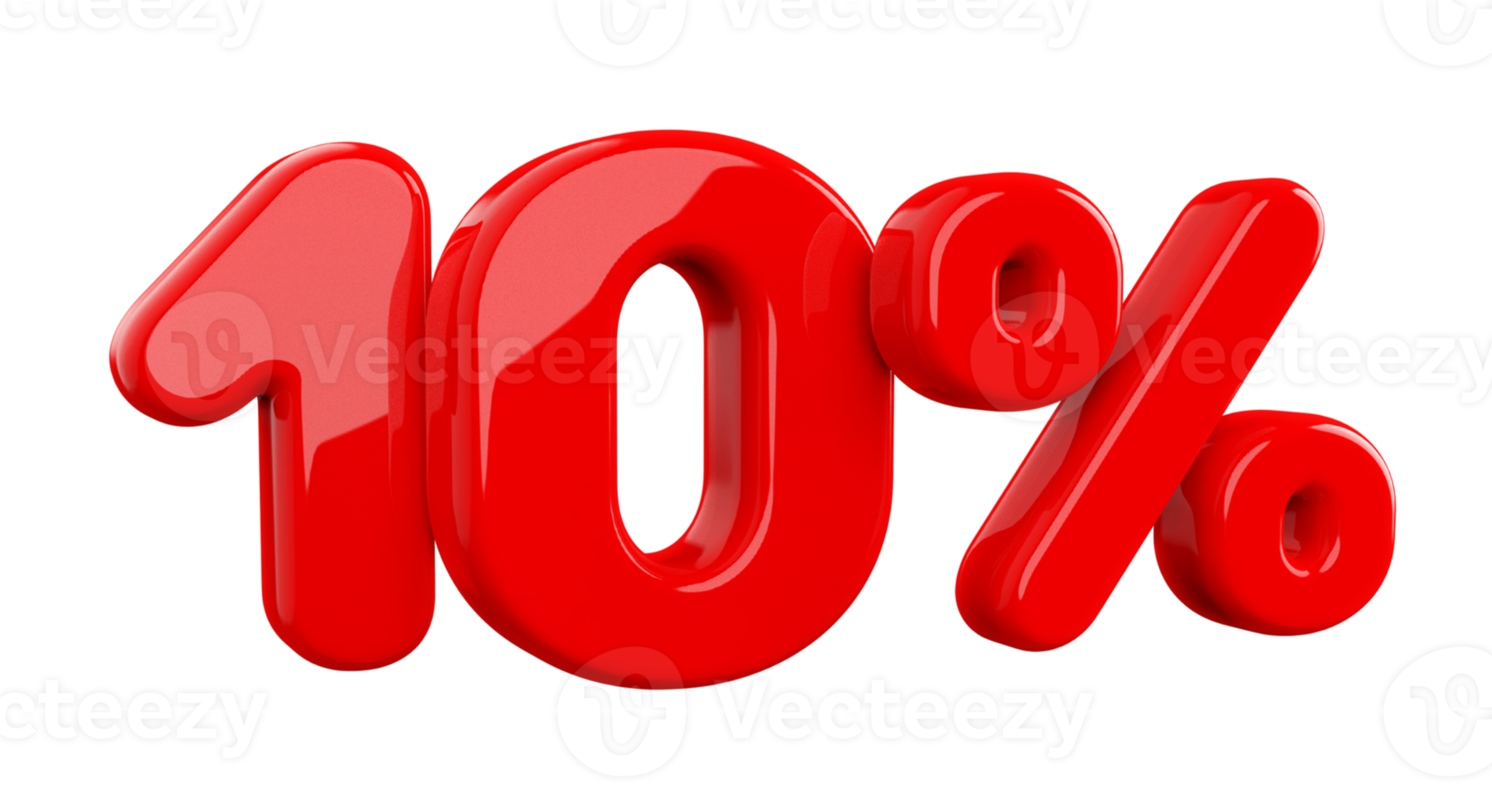 venta 10 por ciento rojo elemento 3d png