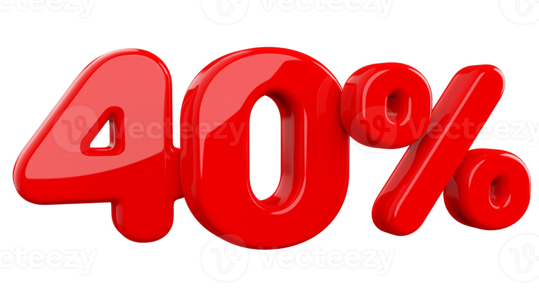 Sale 40 percent red 3d Element png