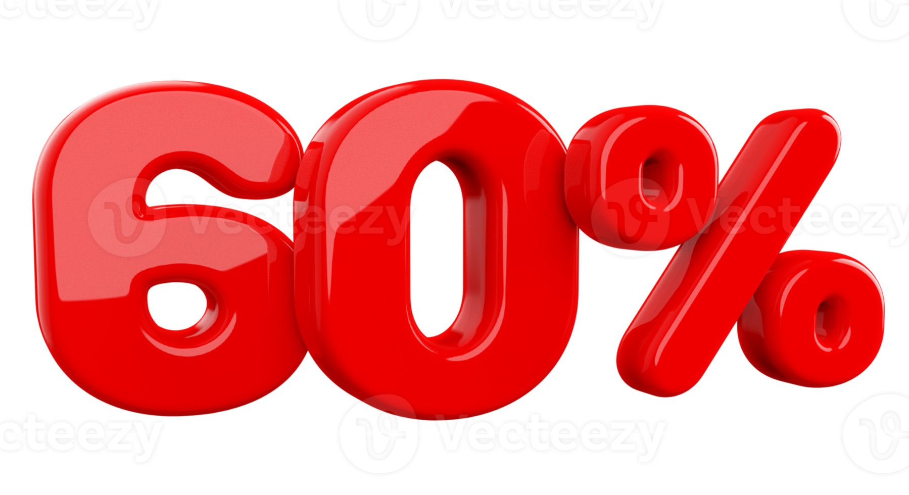 venta 60 por ciento rojo elemento 3d png