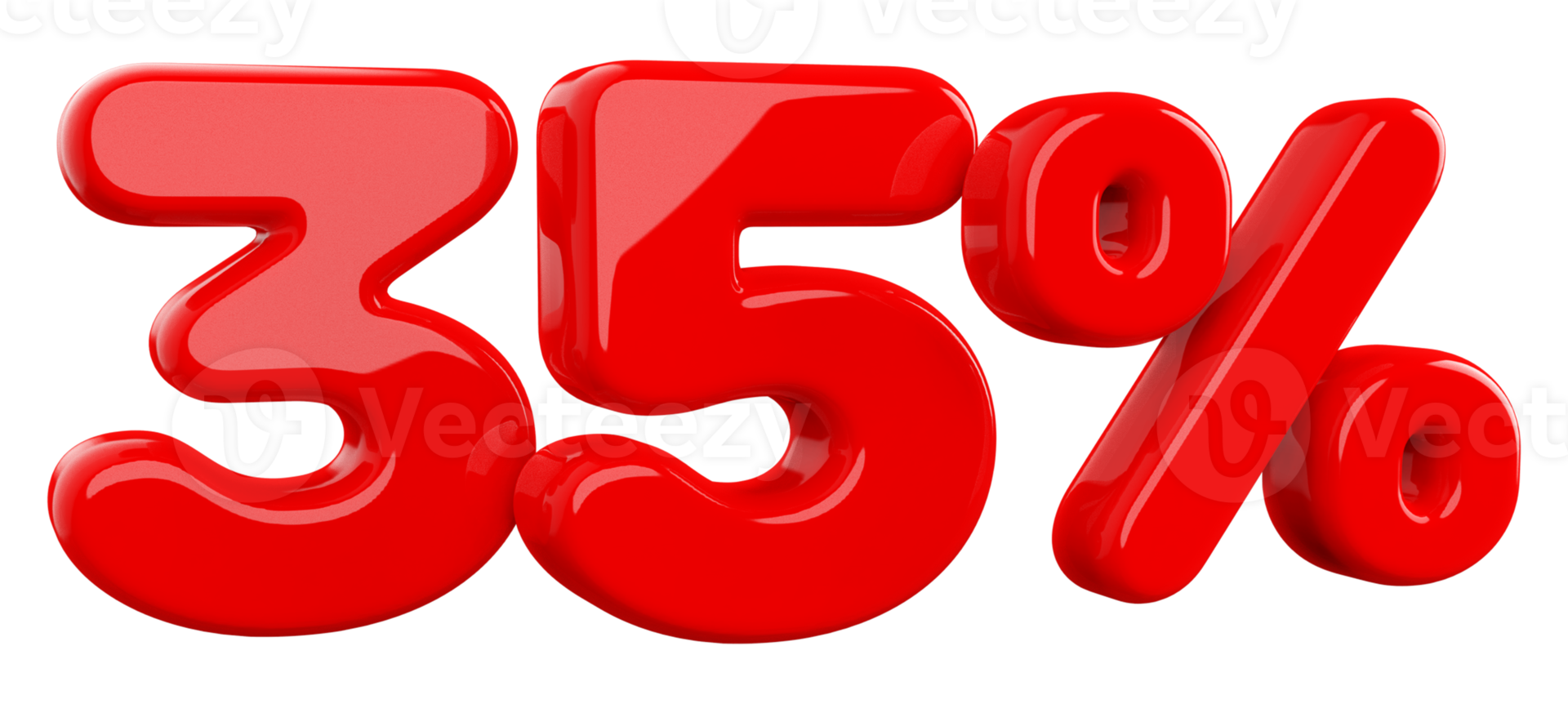 Sale 35 Percent Red 3D png