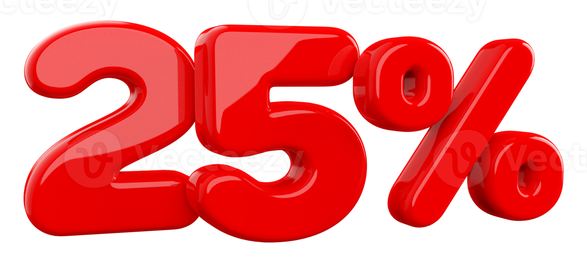 verkoop 25 procent rood 3d png