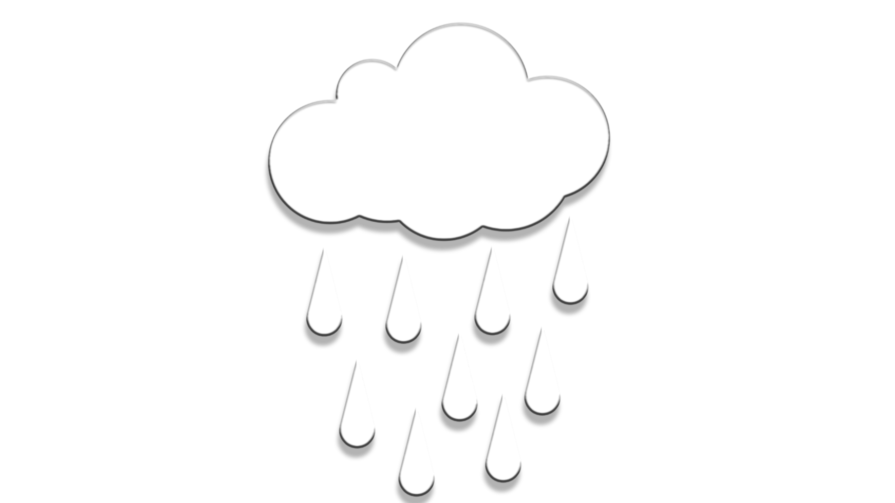 download grátis ícone de gotas de chuva de nuvem branca png