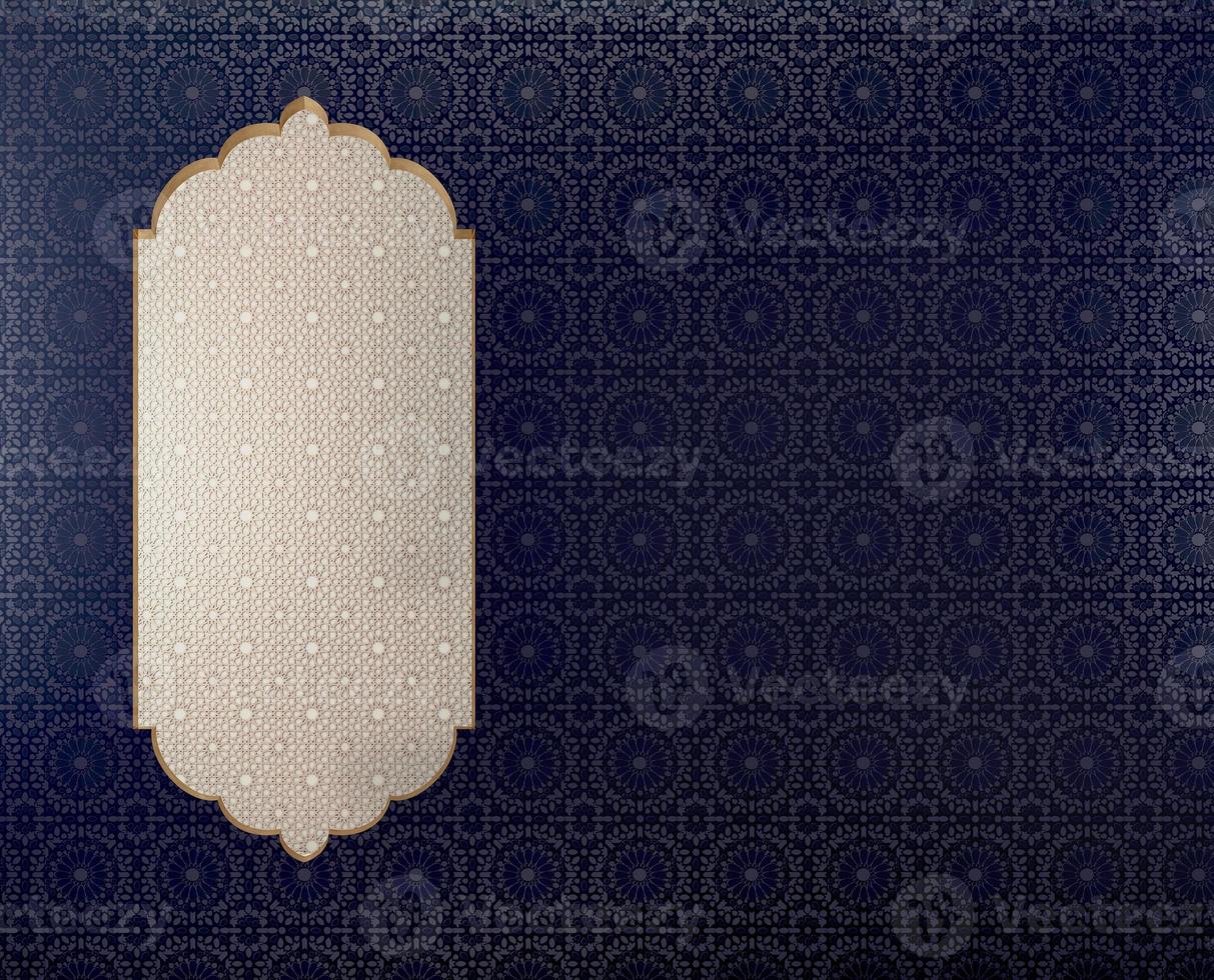 Arabic,Islamic style pattern background with arch3d rendering photo