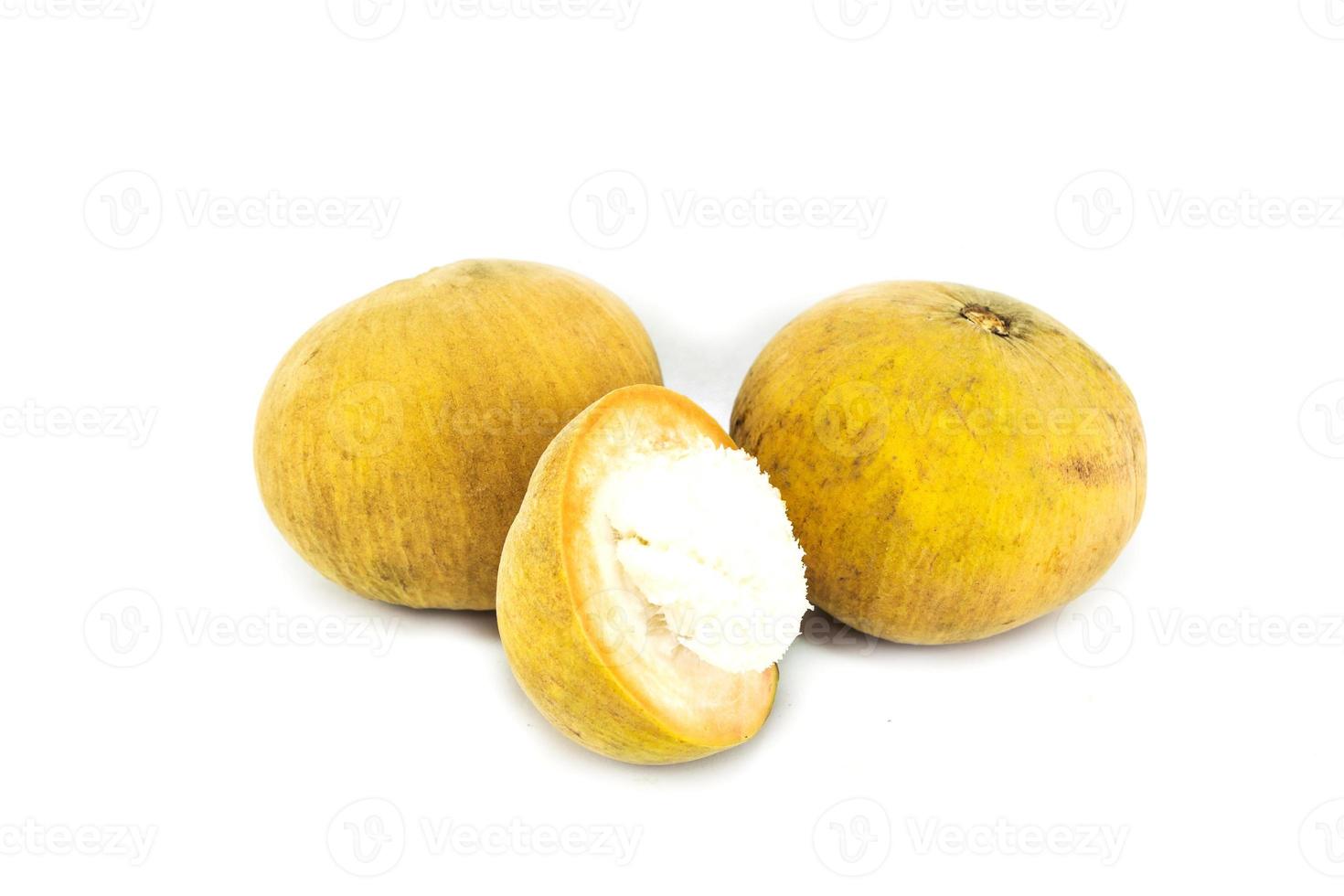 Fresh Santol fruit isolated on white background photo