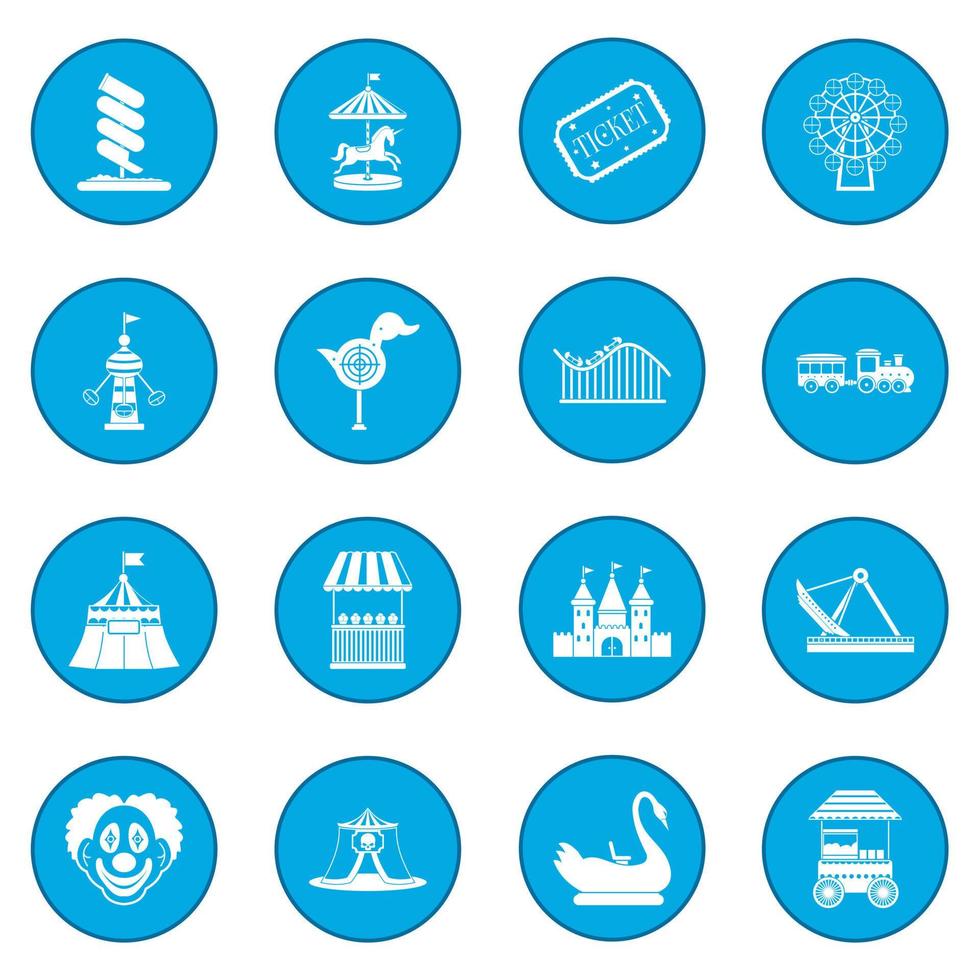 Amusement park icon blue vector