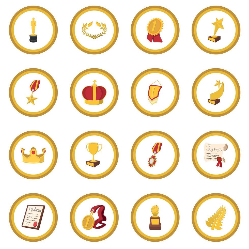 Trophy and awards cartoon icon circle vector