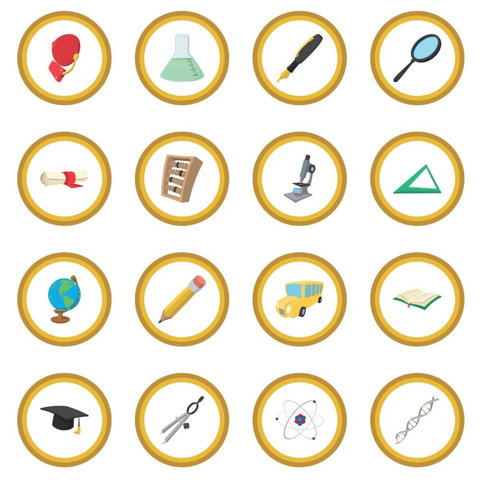 Education cartoon icon circle vector