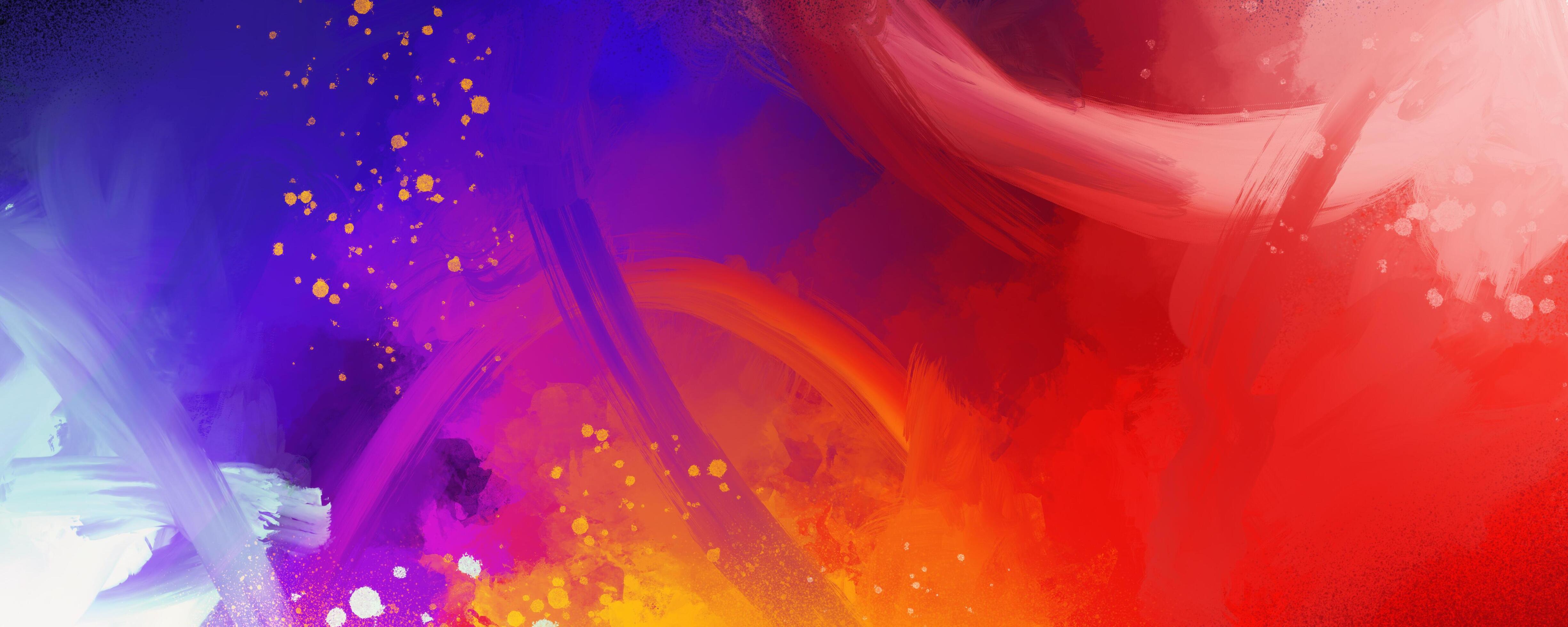 Abstract painting mixes many colors and textures for backgrounds and