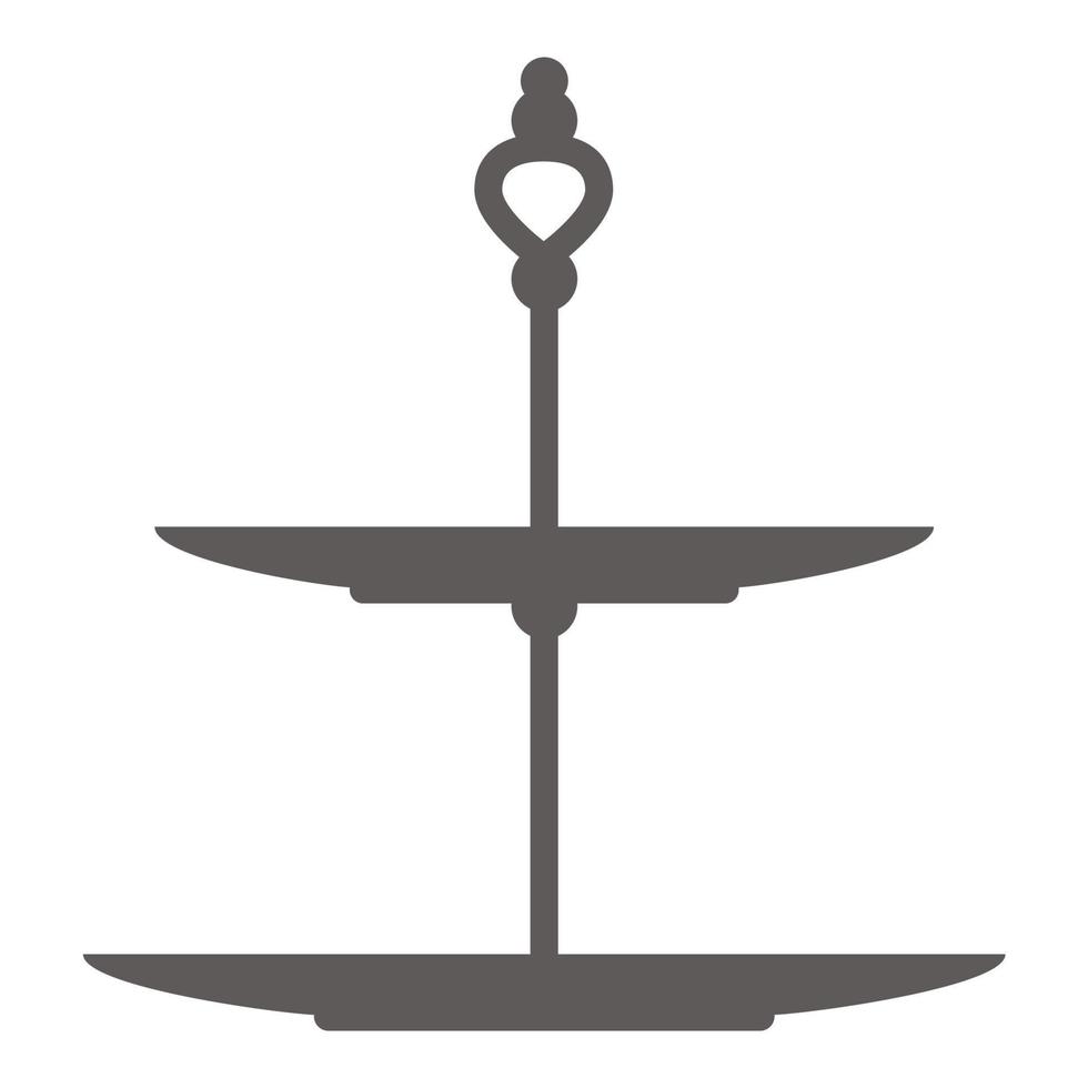 Cake stand in flat icon style. Empty tray for fruit and desserts. Vector silhouette