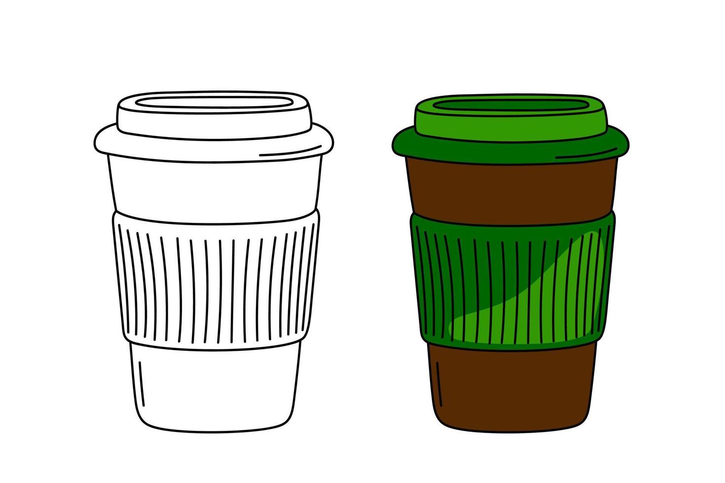 Coffee paper cups to take away. vector