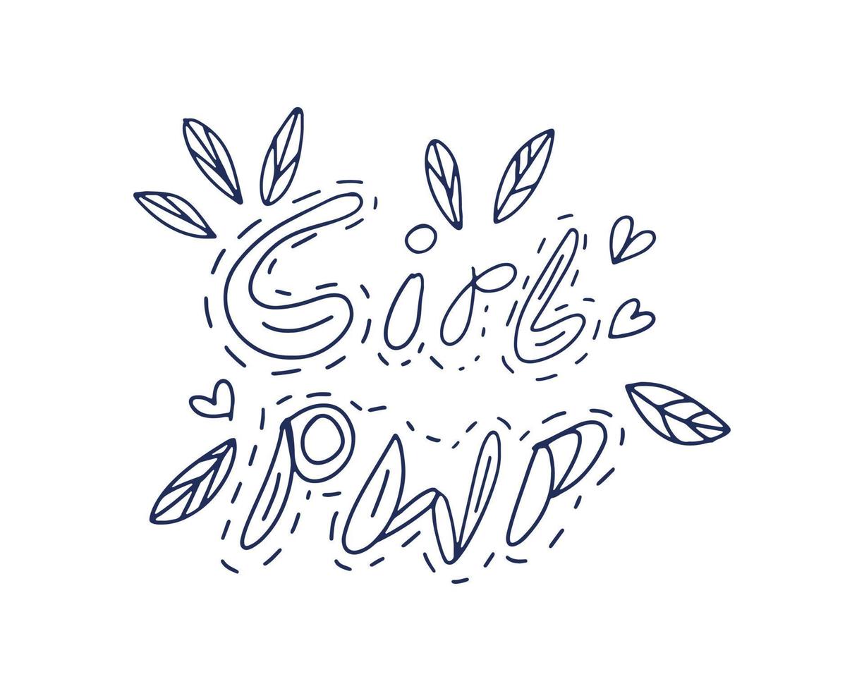 The power of girls is a phrase drawn by hand. Doodle style, sketch vector