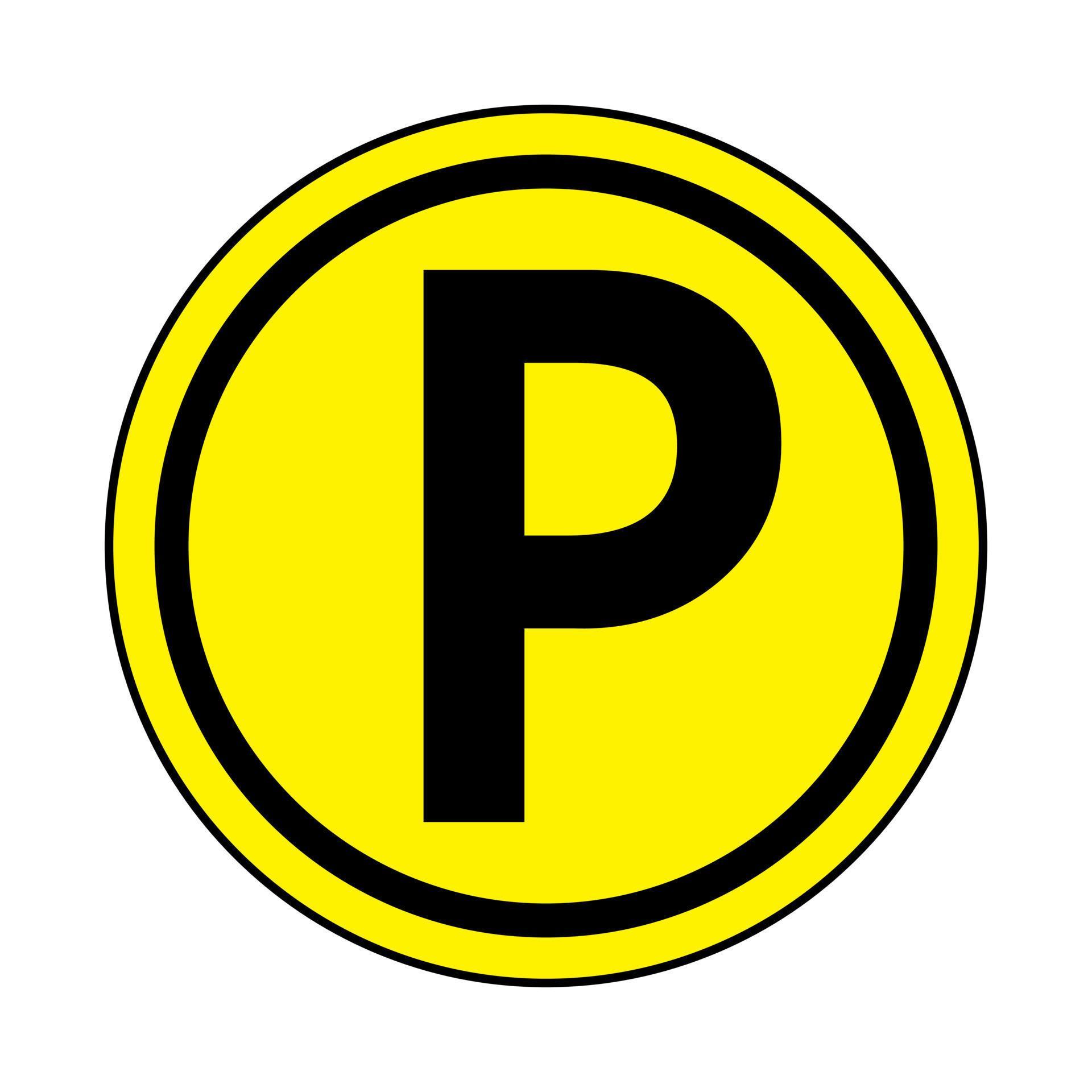 Yellow Parking Sign. Vector illustration isolated on a white background in a modern style