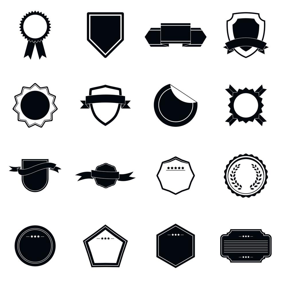 Badges icons set, simple style vector