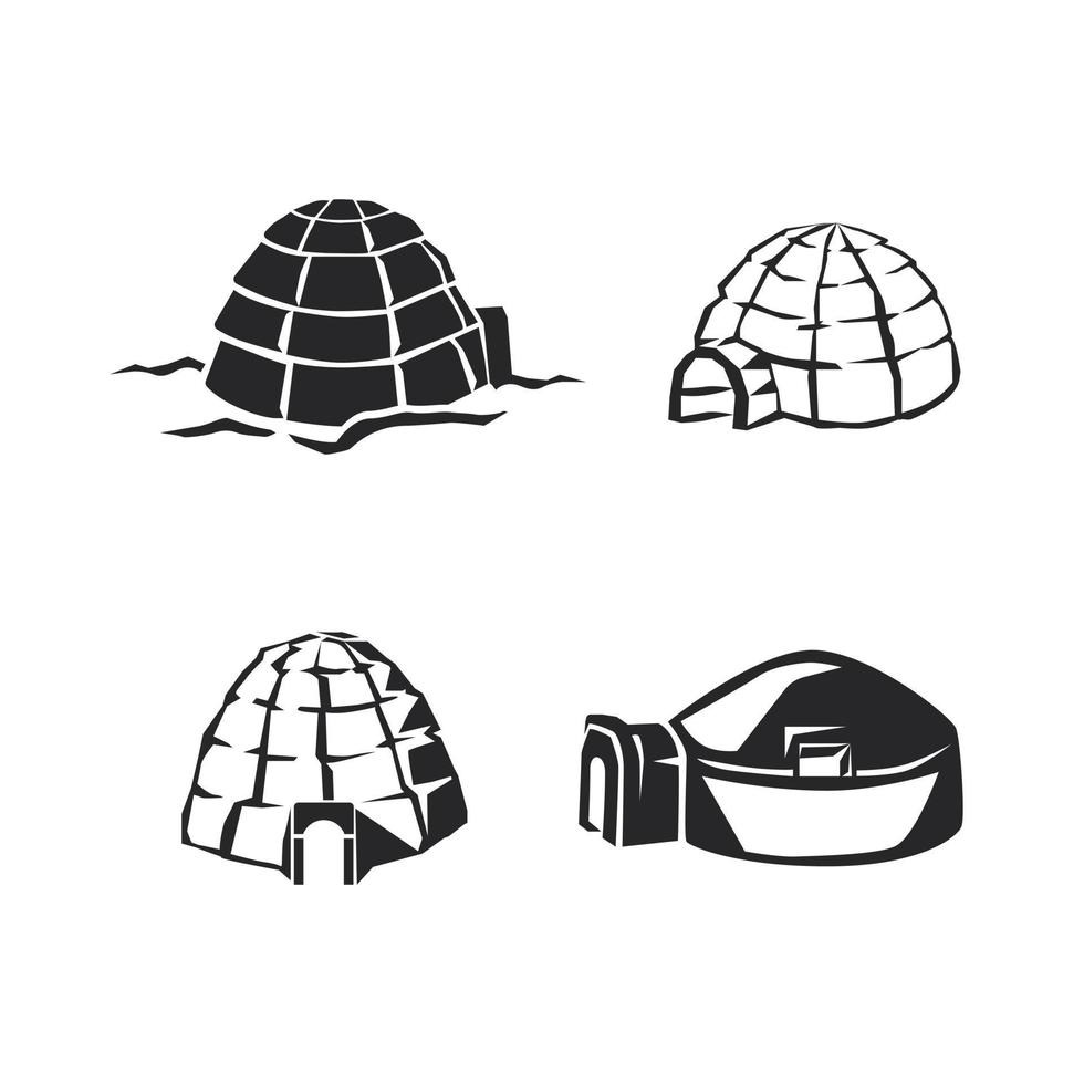 Igloo icon set, simple style vector