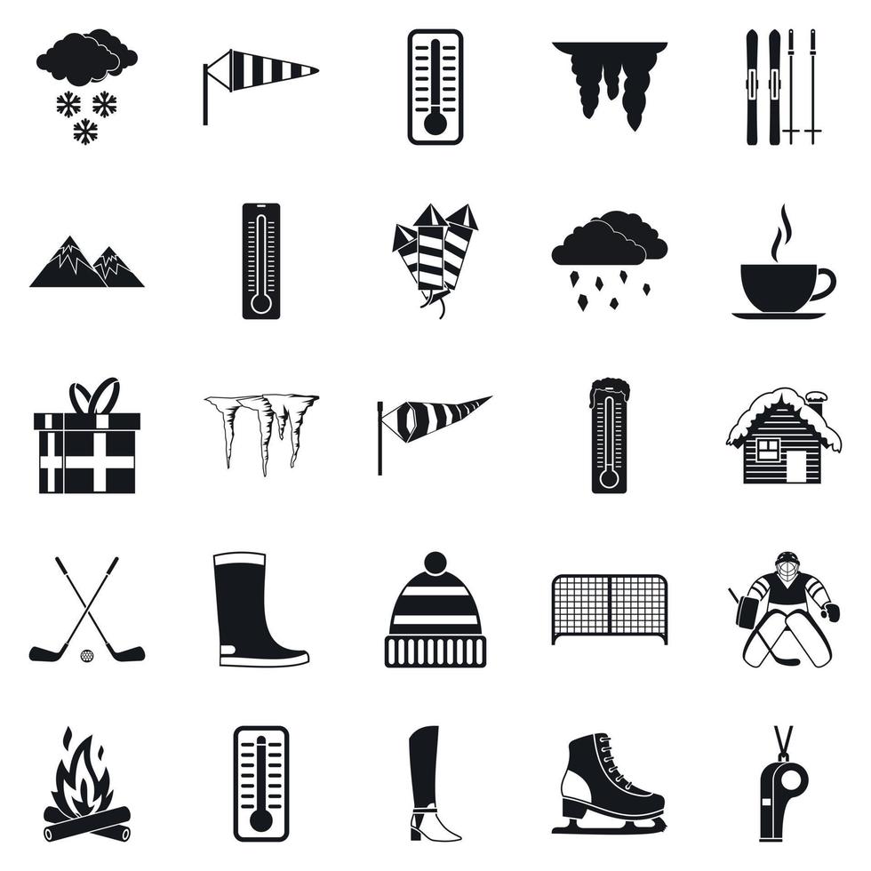 Christmas presents icons set, simple style vector
