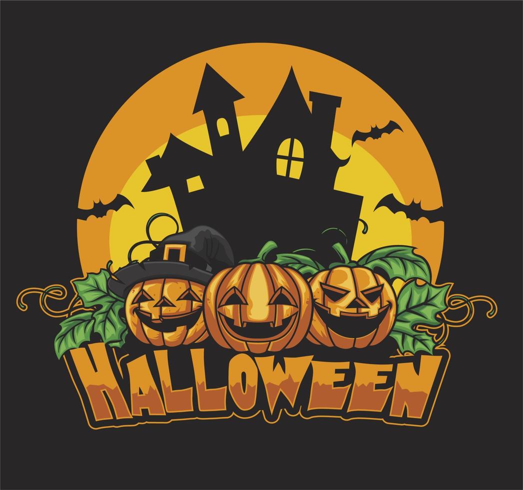 Halloween haunted house vector