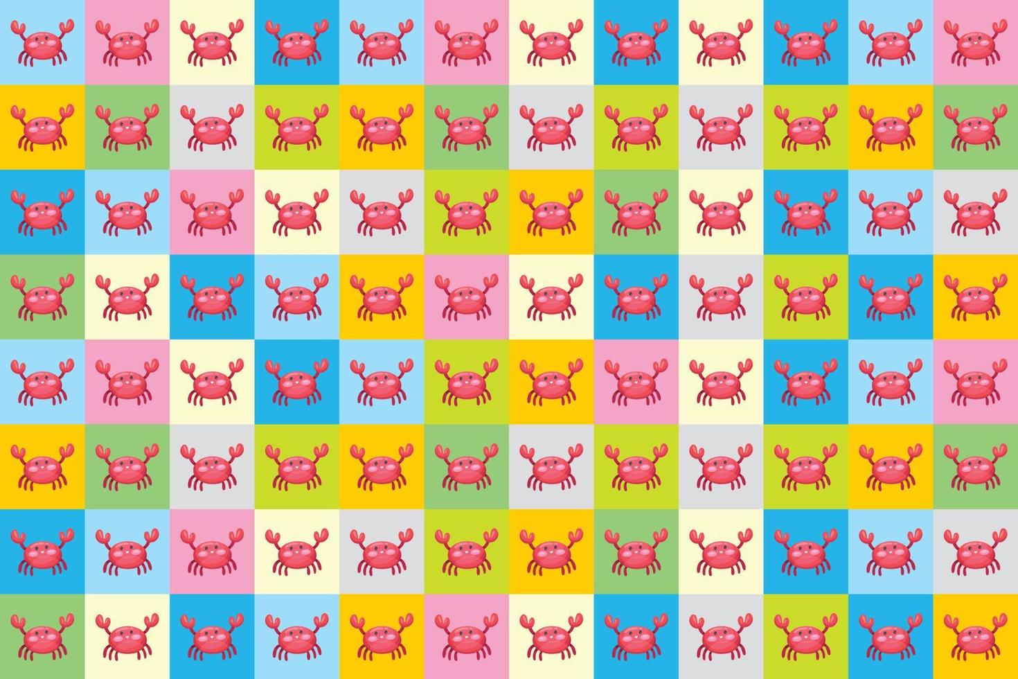 Print vector cute crab seamless pattern background