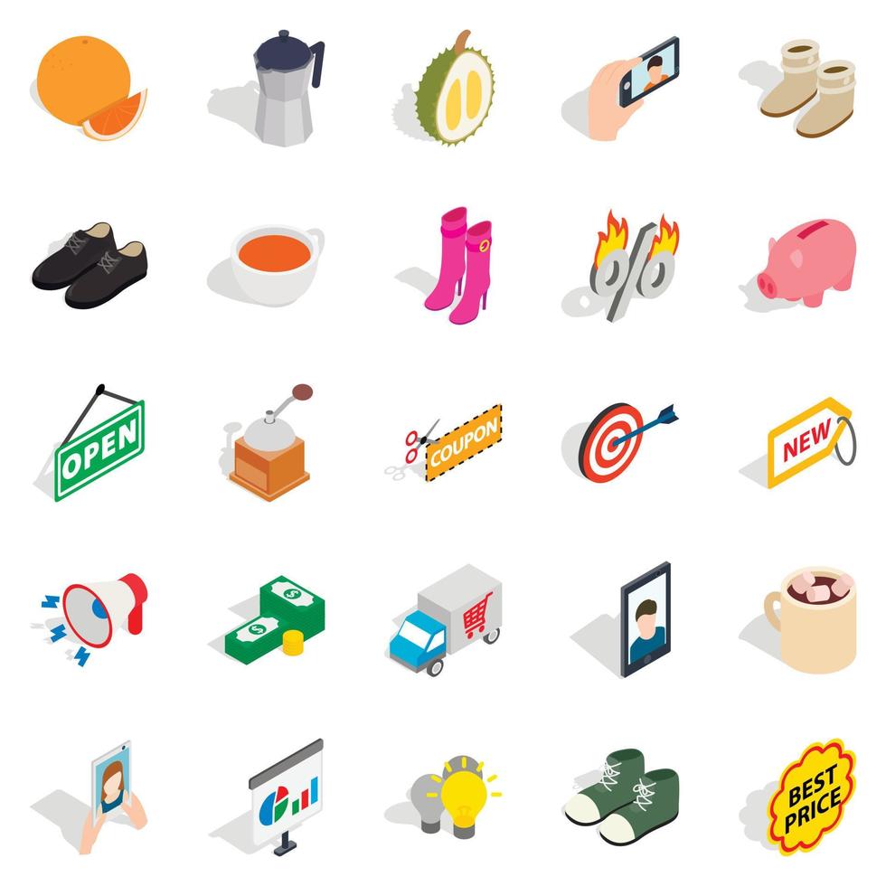 New collection icons set, isometric style vector