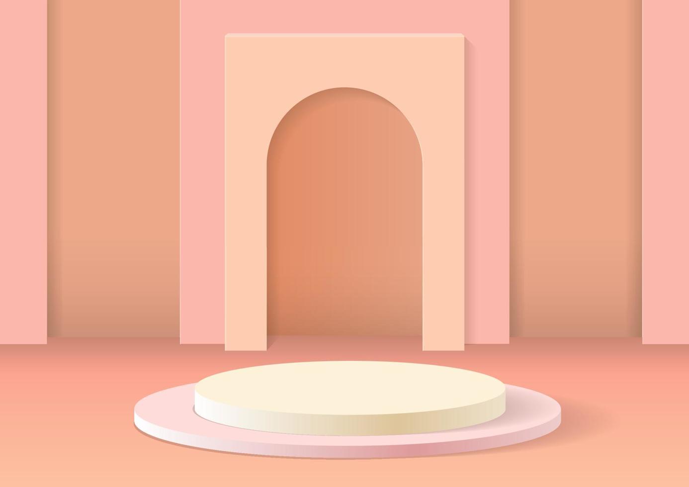 Abstract 3D scene with the podium display with geometric shapes. vector