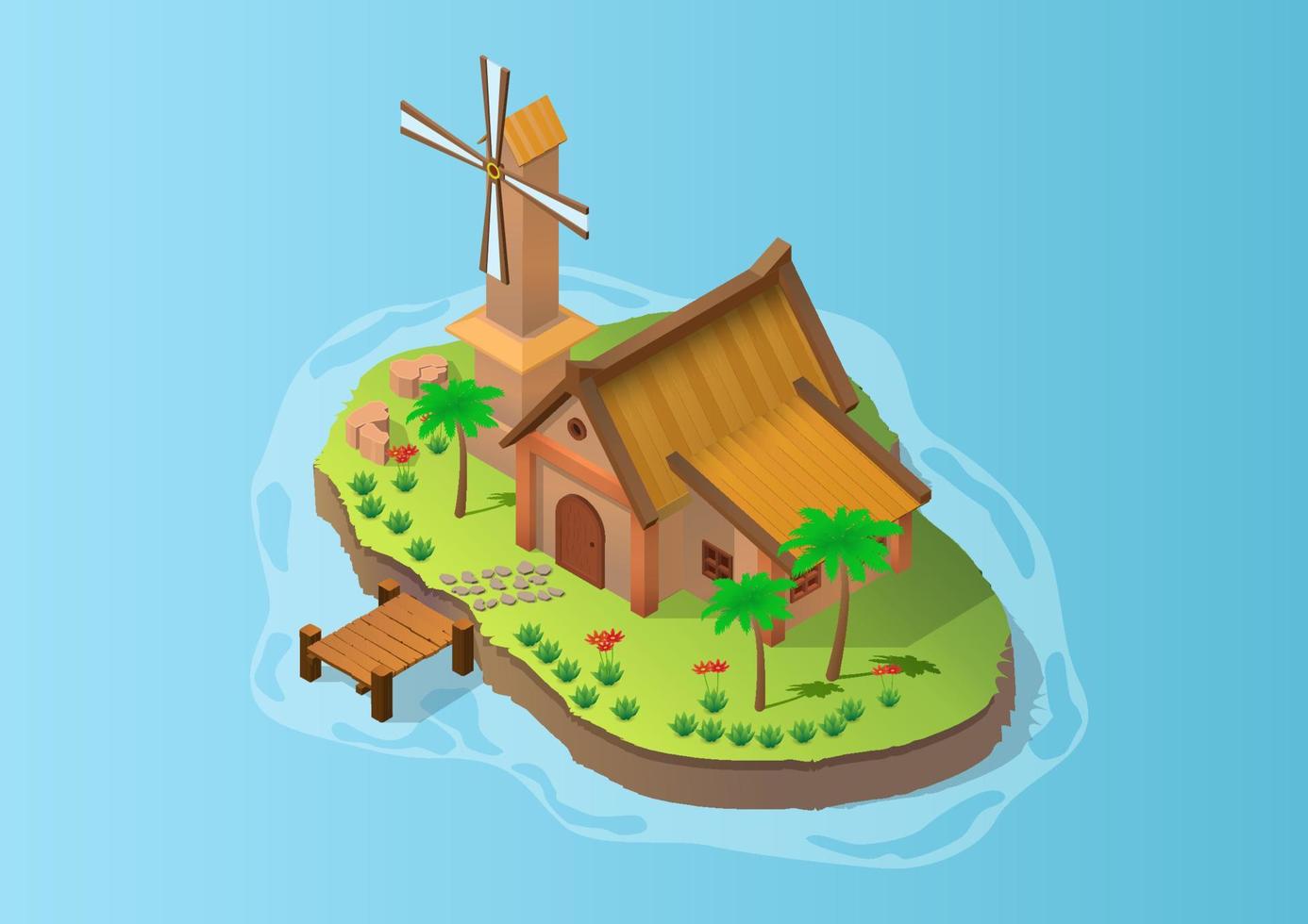 Isometric beautiful island vector