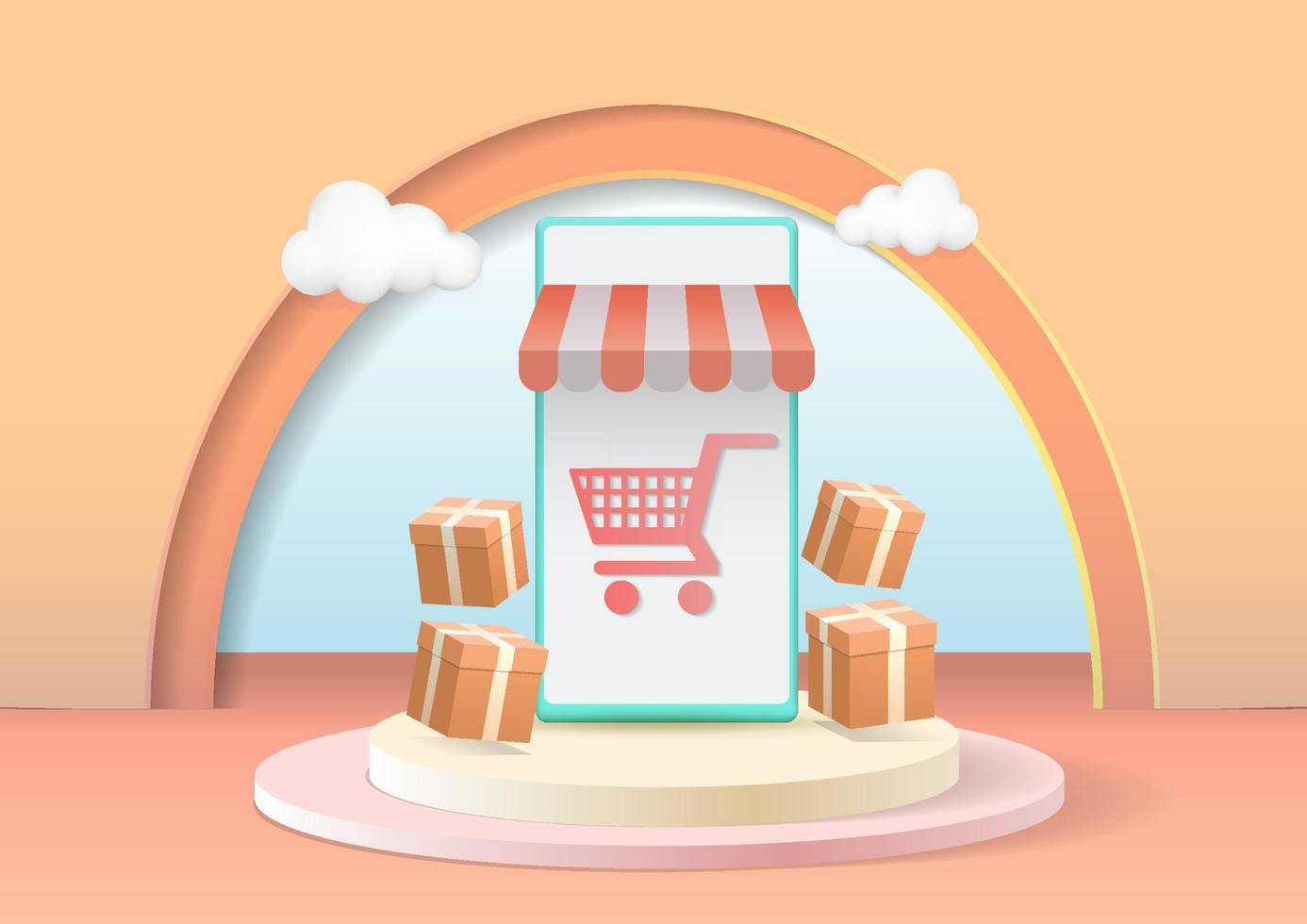 ilustración vectorial de compras en línea vector