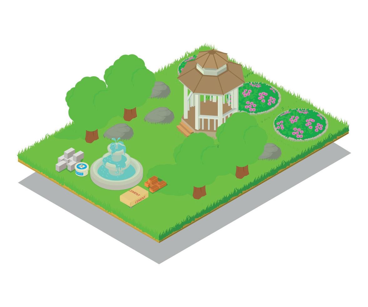 Repair park concept banner, isometric style vector