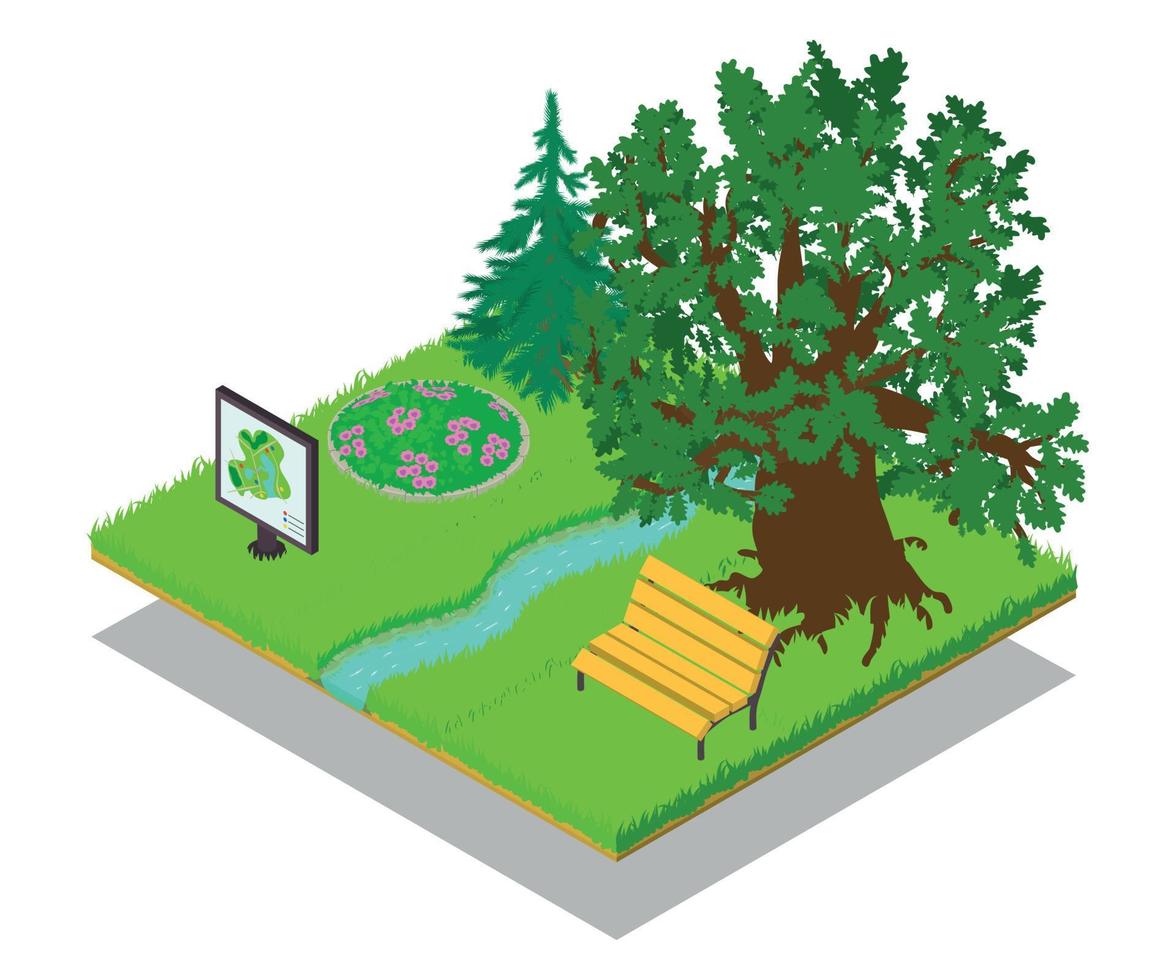 Parkland concept banner, isometric style vector